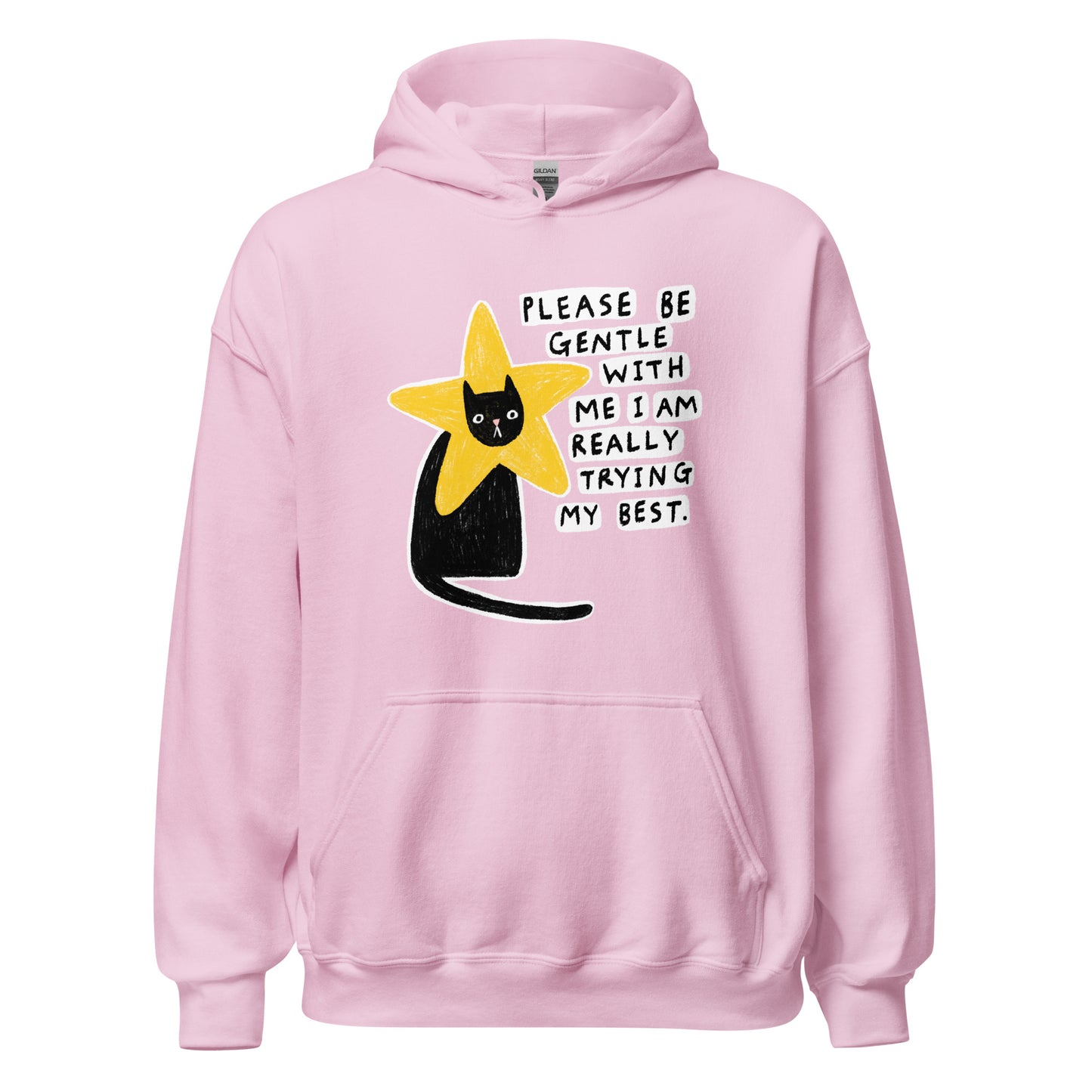 “Please be gentle with me” cat hoodie by Abbie Rosie | Charity hoodie for animal lovers