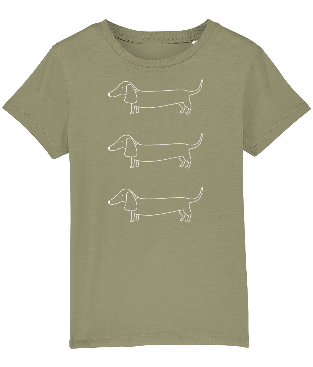 'Sausage Dogs' Kids Unisex T-Shirt (White logo)